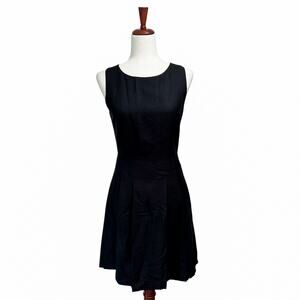 J McLaughlin‎ Dress Size 0 Women's Black Boatneck Classy Silk Sleeveless Midi